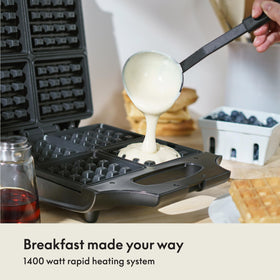 Bella waffle iron plates close-up showing nonstick surface