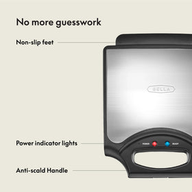Bella waffle iron ready indicator lights showing preheat status