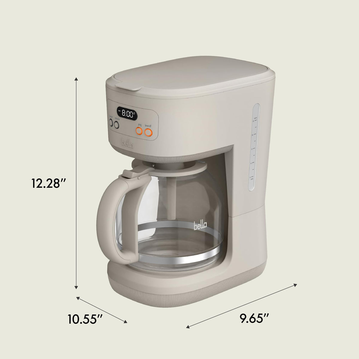 BELLA wake-up brew programming illustrates effortless morning routine.