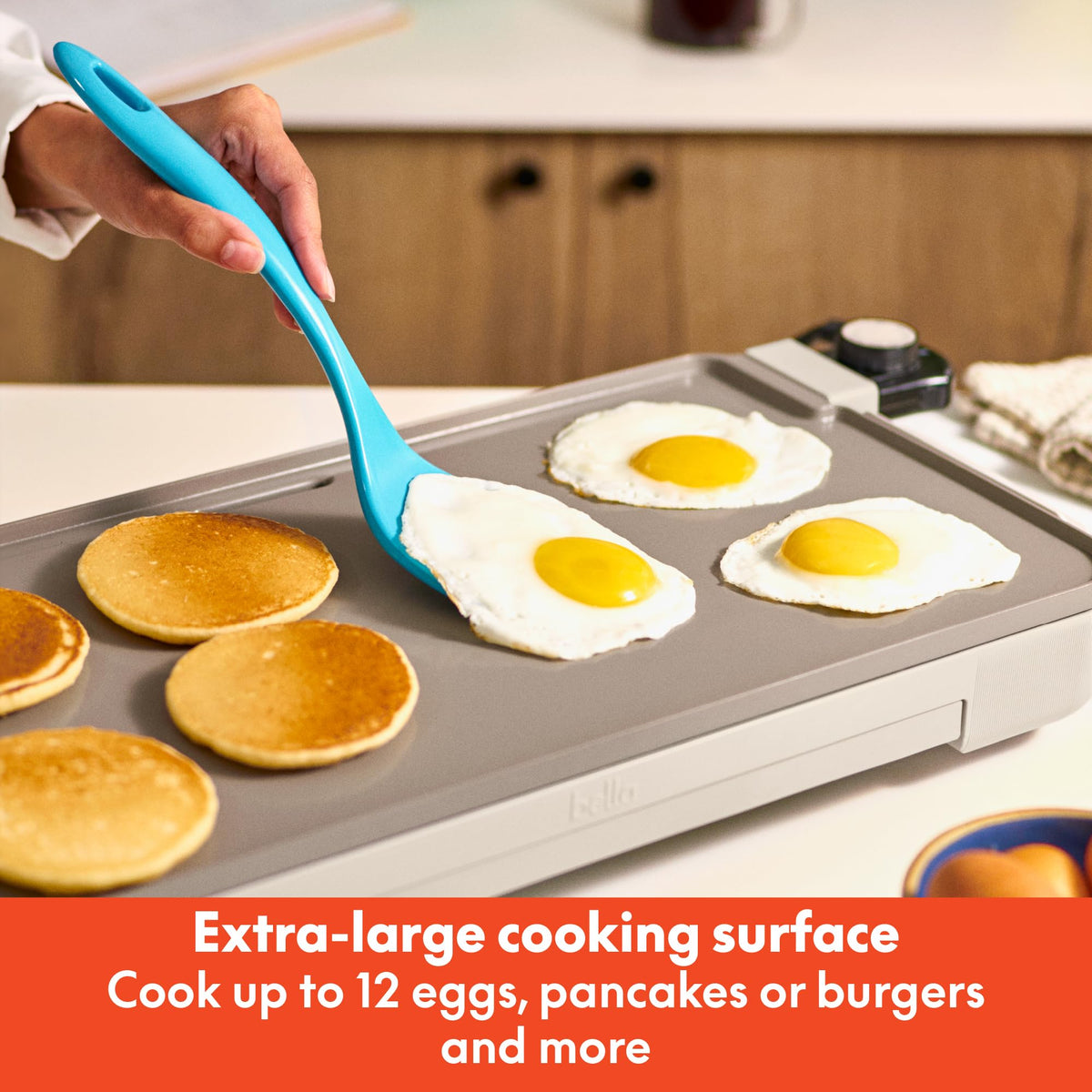 Bella warming tray keeps meals hot and ready for serving.
