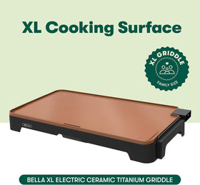 BELLA XL griddle cool-touch handles reduce burn risk during cooking