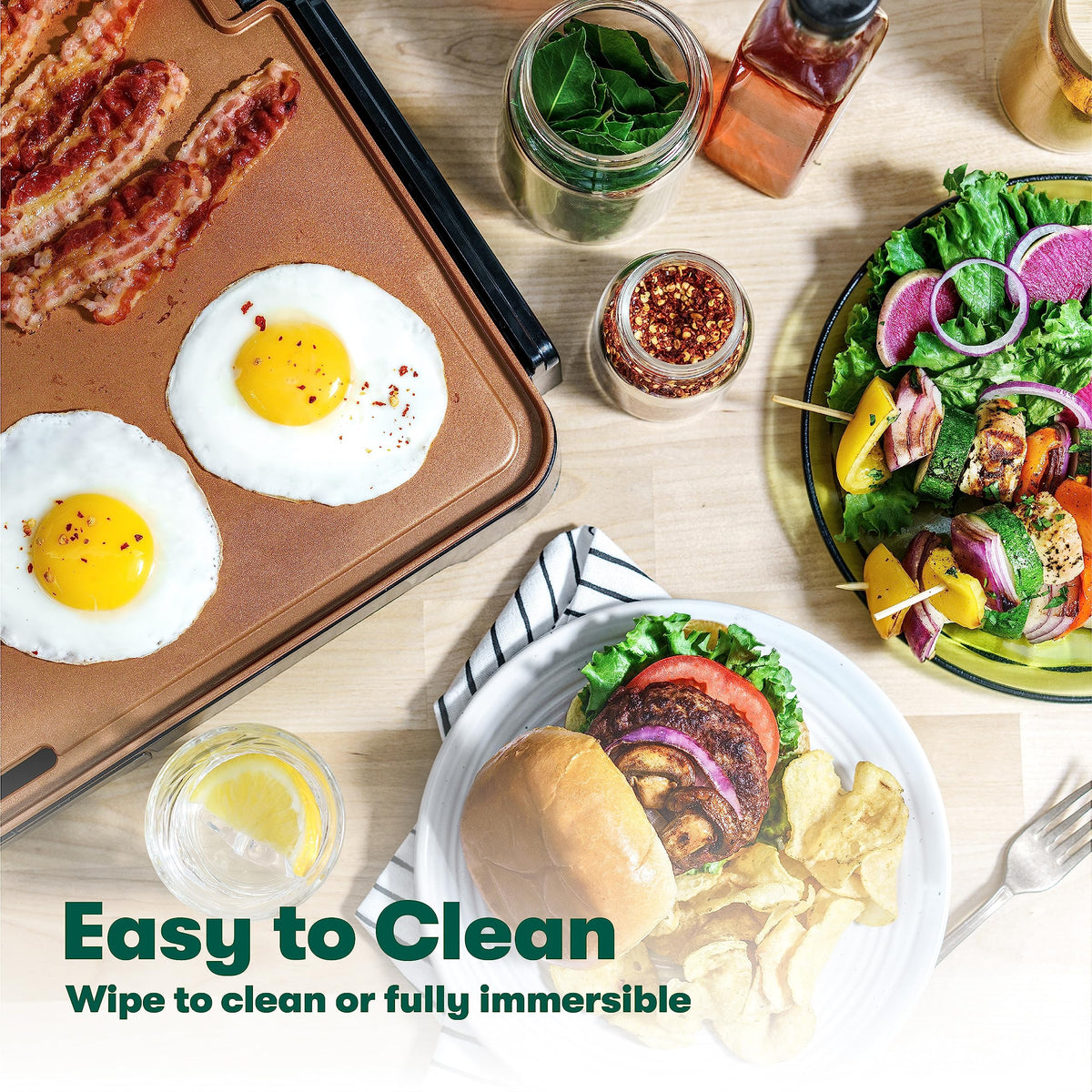 BELLA XL griddle removable probe supports accurate temperature monitoring