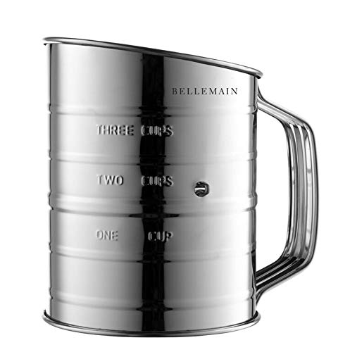 Rugged, durable Bellemain flour sifter suitable for frequent use.