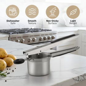 Bellemain ricer with three discs for versatile textures from smooth to chunky.