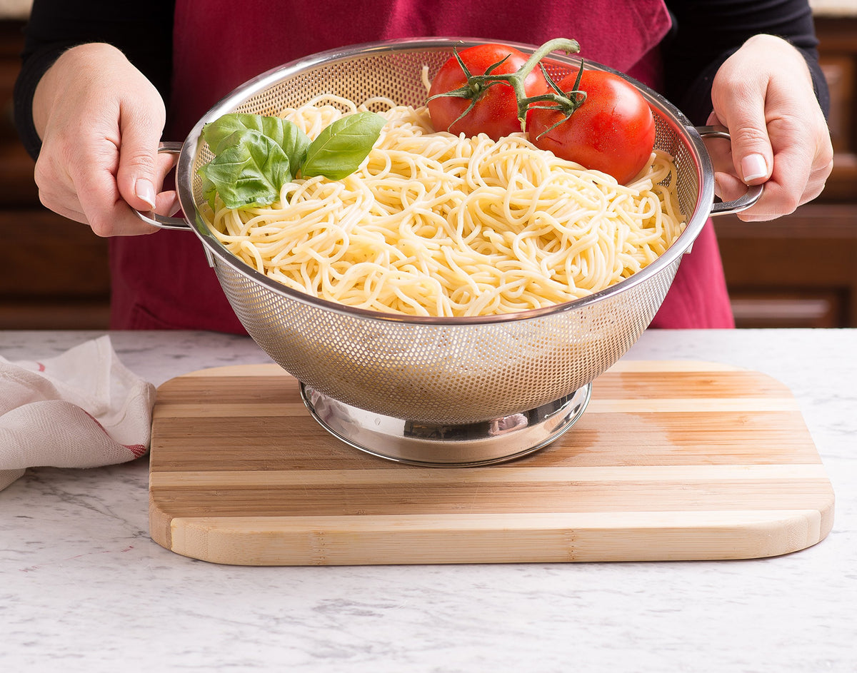 Bellemain colander is rust-proof and dishwasher safe for easy cleanup.