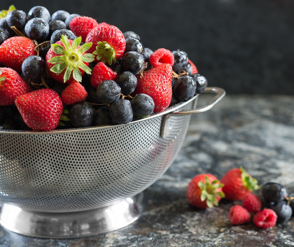 Bellemain colander base stays stable while draining over the sink.