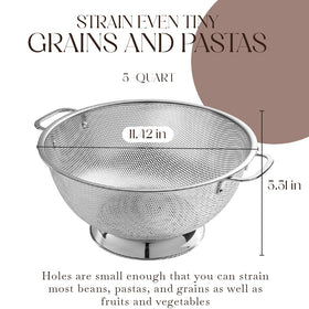 Bellemain 18/8 stainless steel micro-perforations close-up for quick draining