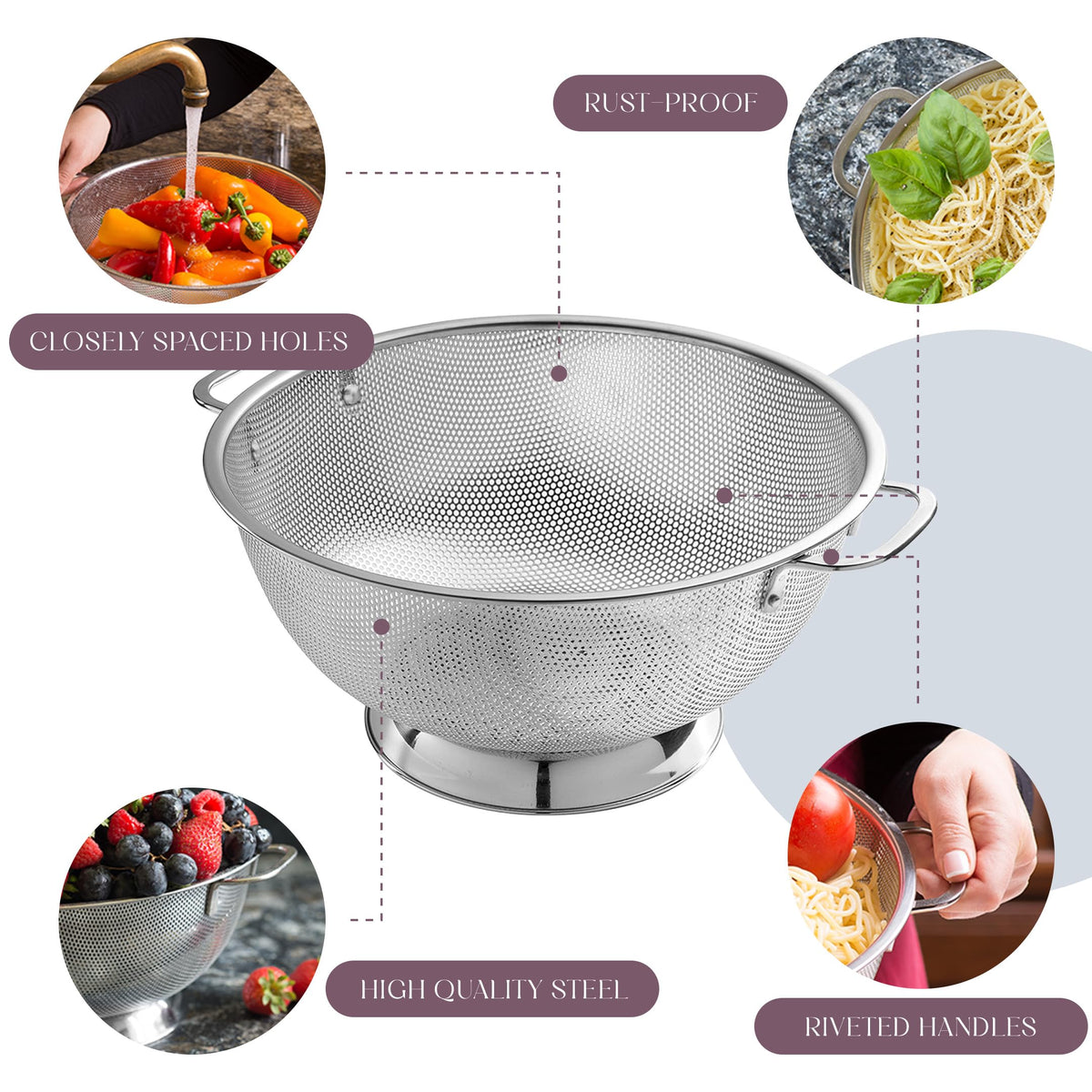 Bellemain commercial-quality colander blends durability with home-friendly style.