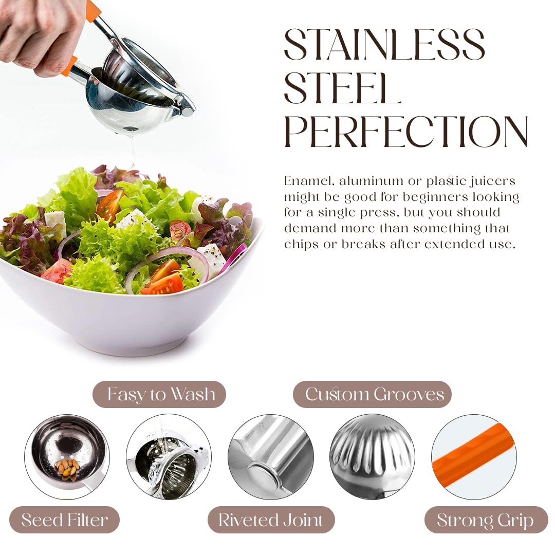 Bellemain dishwasher-safe citrus press cleans quickly between uses.