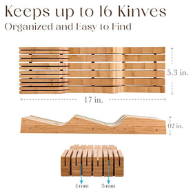 Eco-friendly bamboo knife organizer by Bellemain for organized drawers