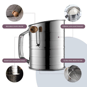 Bellemain stainless steel flour sifter highlighting durability and long life.