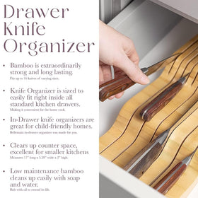 Bellemain in-drawer knife organizer fitting standard drawers for a cleaner counter