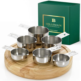 Bellemain 6-piece nesting measuring cups shown nested for compact storage