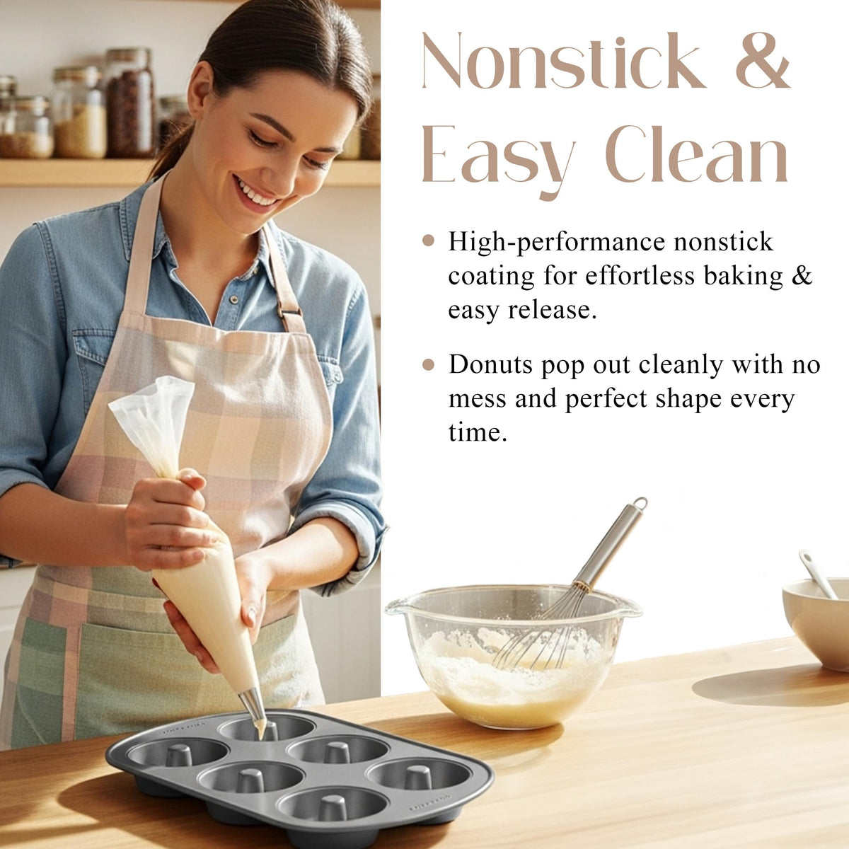 Bellemain Premiere donut pan showcases 12.5 x 8.5 inch dimensions for generous batch baking.