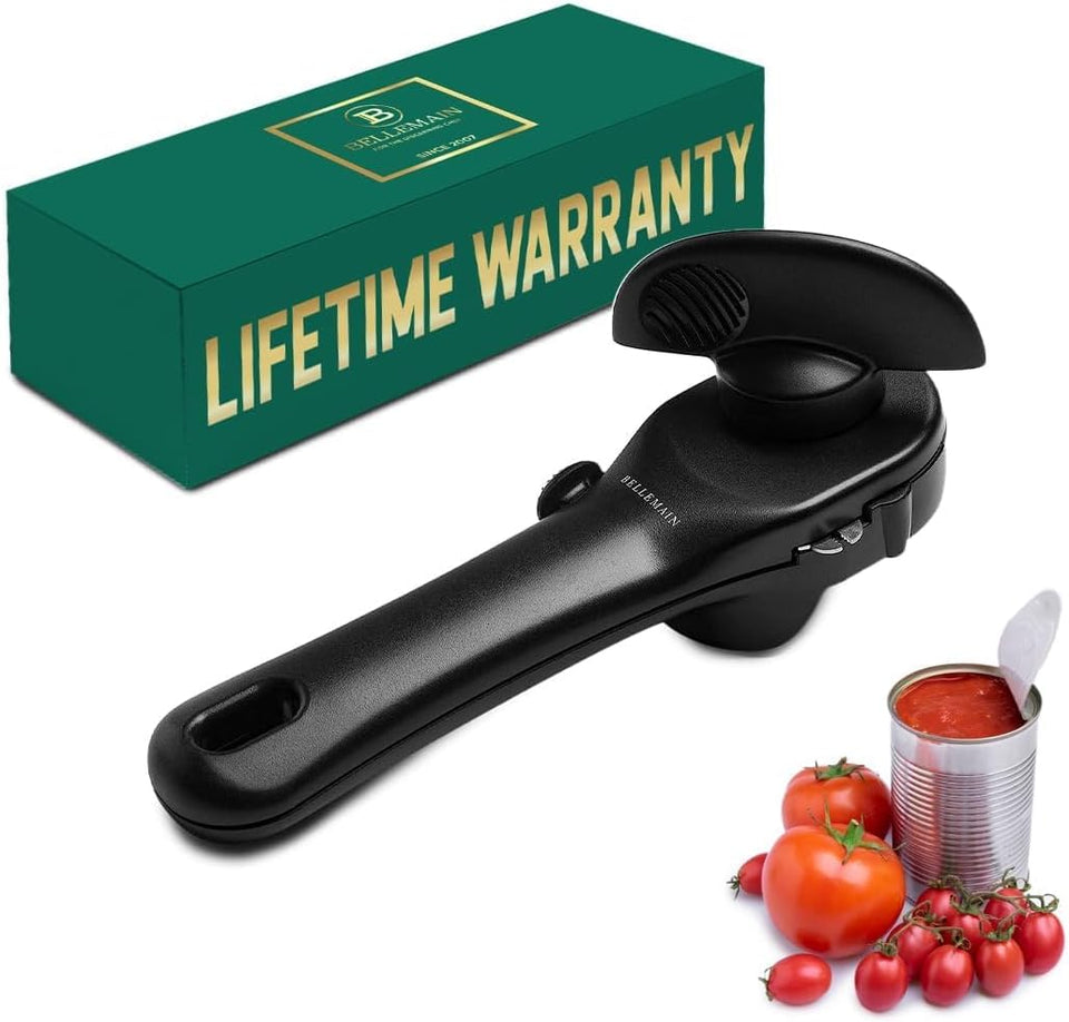 Bellemain Safe Cut can opener in stainless steel with smooth-edge opening for safe use