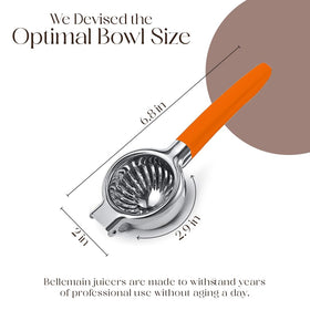 Bellemain silicone-handled juicer offers ergonomic grip for comfortable squeezing sessions.