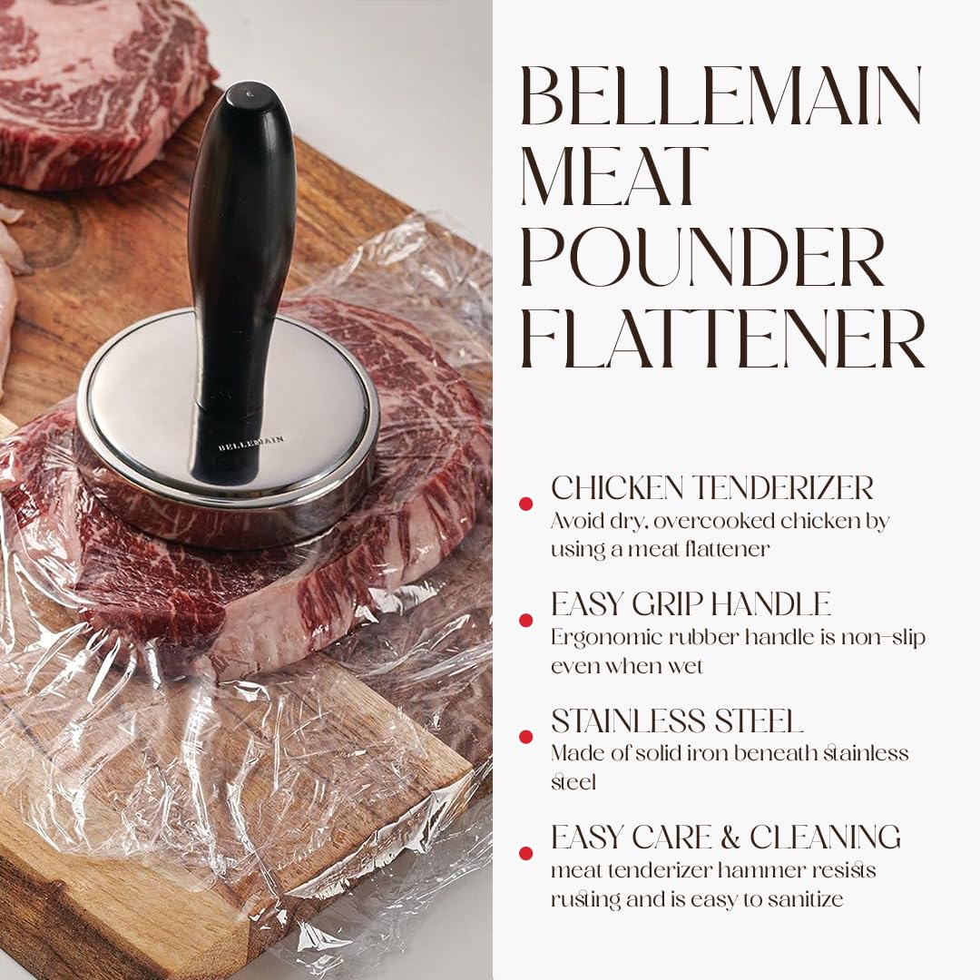 Bellemain stainless-steel meat-tenderizer designed for durable, rust-resistant performance.