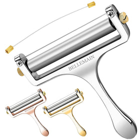 Bellemain cheese slicer close-up highlights durable zinc alloy construction for longevity.