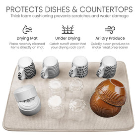 Bellemain XL dish mat features quick-dry tag for storage
