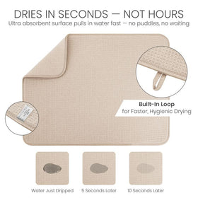 Bellemain XL dish mat protects delicate glassware on counters
