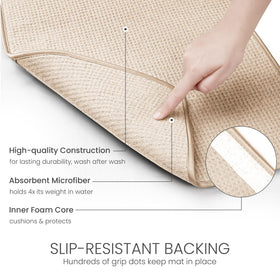 Bellemain XL dish mat shows washable core and easy cleaning