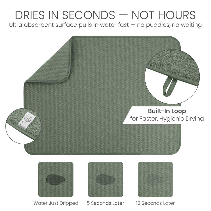 Bellemain XL dish mat protects delicate glassware and counters.