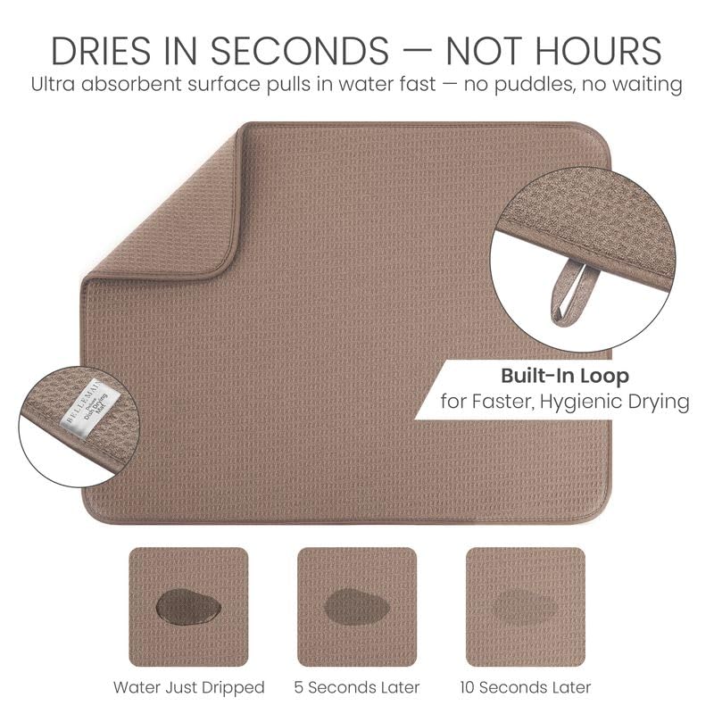 Bellemain XL dish mat 3-ply design with odor resistance