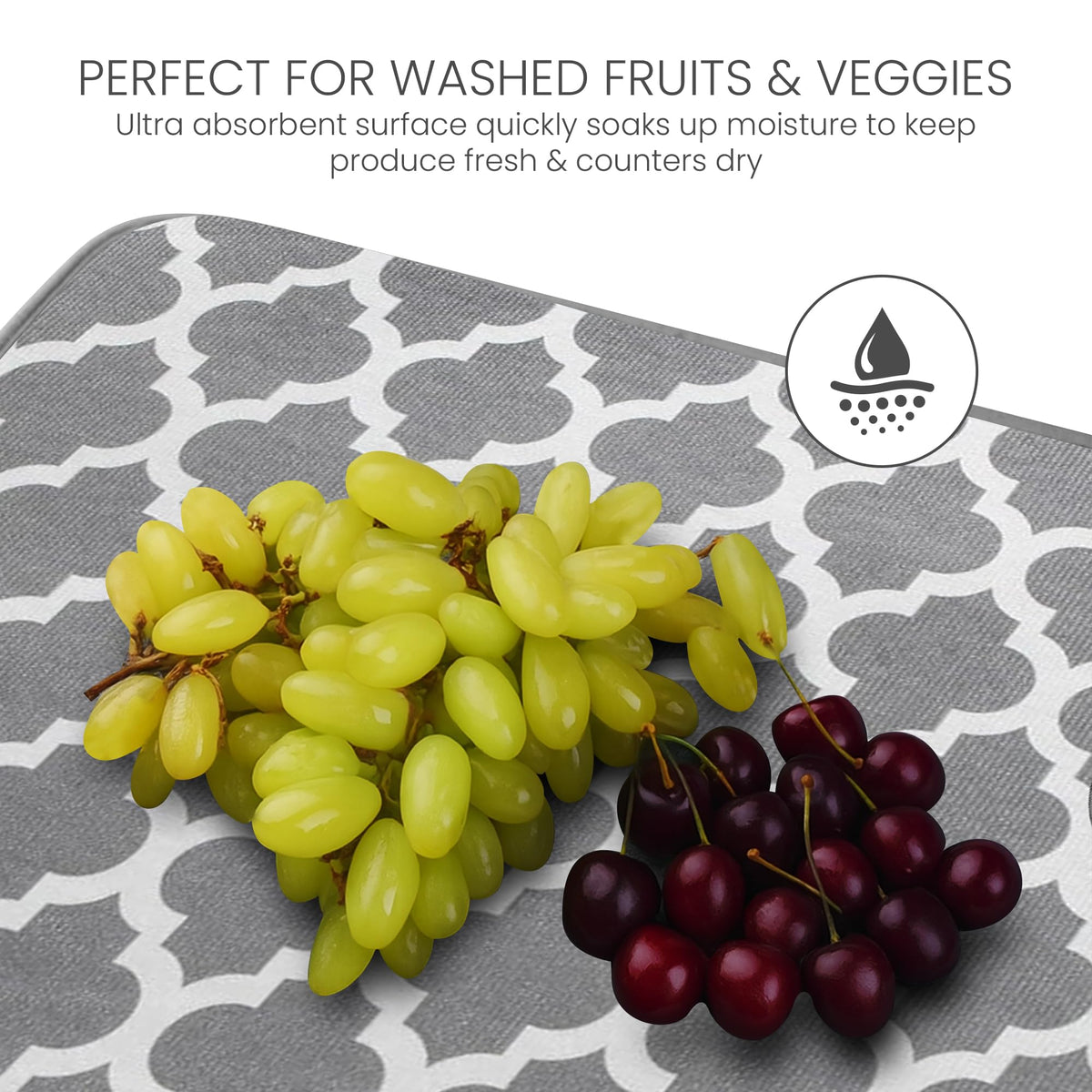 Bellemain XL dish mat uses a 3-ply design with foam core to resist odors.