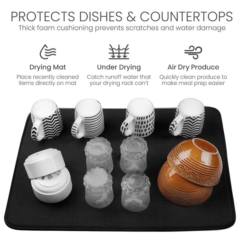 Absorbent microfiber outer shell handles moisture from a busy sink.