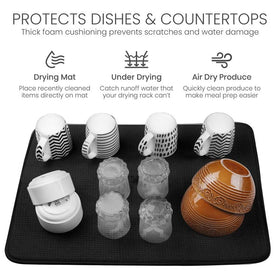 Absorbent microfiber outer shell handles moisture from a busy sink.