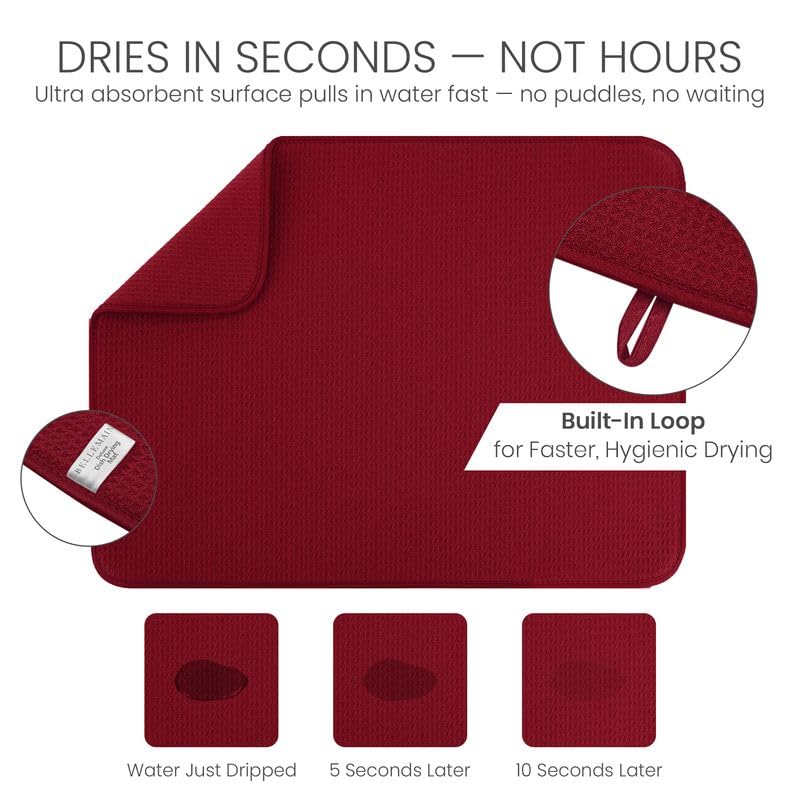 Bellemain XL dish mat protects countertops and cushions delicate glassware from scratches