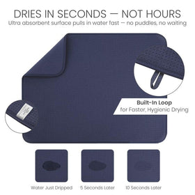 Bellemain XL dish mat protects antique glassware and kitchen counters.