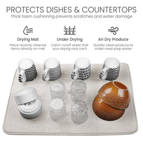 Bellemain XL dish mat fold-and-store feature enables easy drawer storage after use