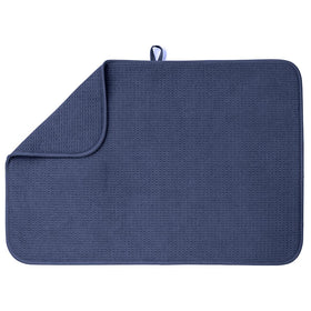 Bellemain XL dish mat navy shows full-sink fit for large pots and pans.