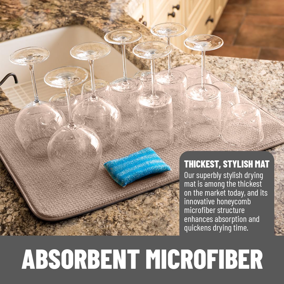 Bellemain XL dish mat honeycomb weave for fast absorption and drying