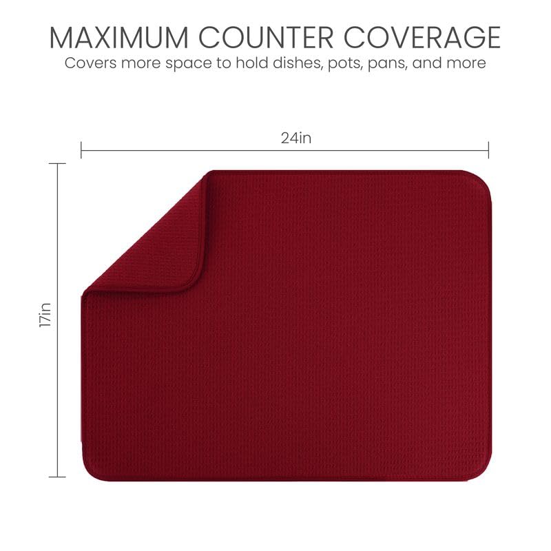 Bellemain XL dish mat honeycomb weave design enhances absorption and quick drying