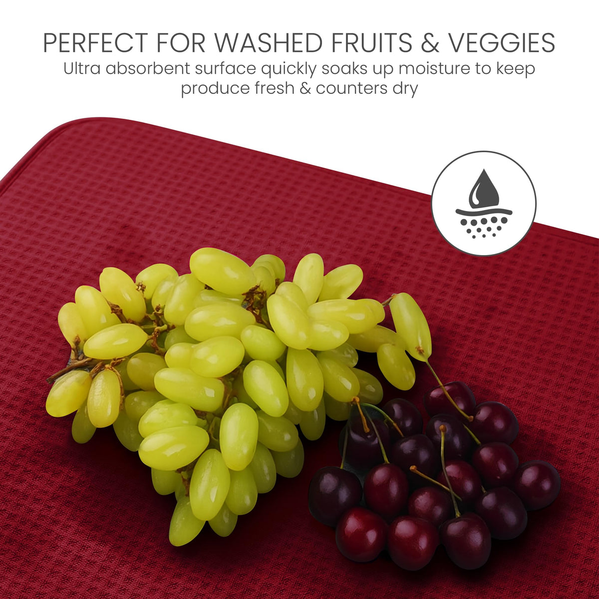 Bellemain XL dish mat 3-ply design absorbs moisture efficiently
