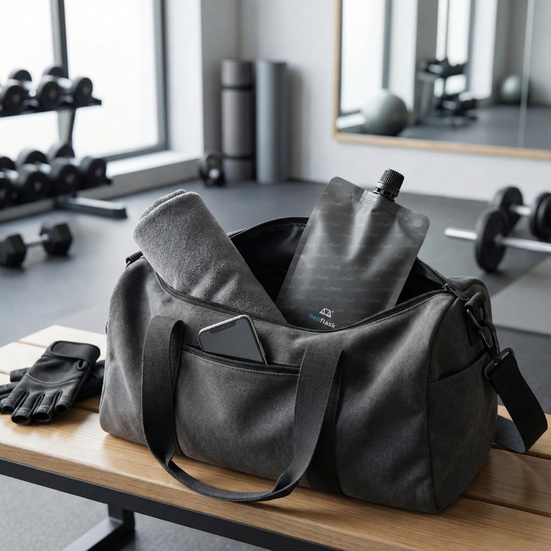BellFlask lightweight 15 oz bottle ideal for day trips and flights.