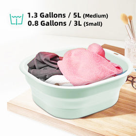 Bellglee foldable basin folded height 1.5in for easy packing.