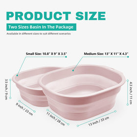 Bellglee two-sizes wash basin shows medium and small options for flexible tasks.