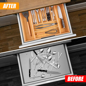 Bellsal organizer close-up highlighting deep compartments for larger utensils.