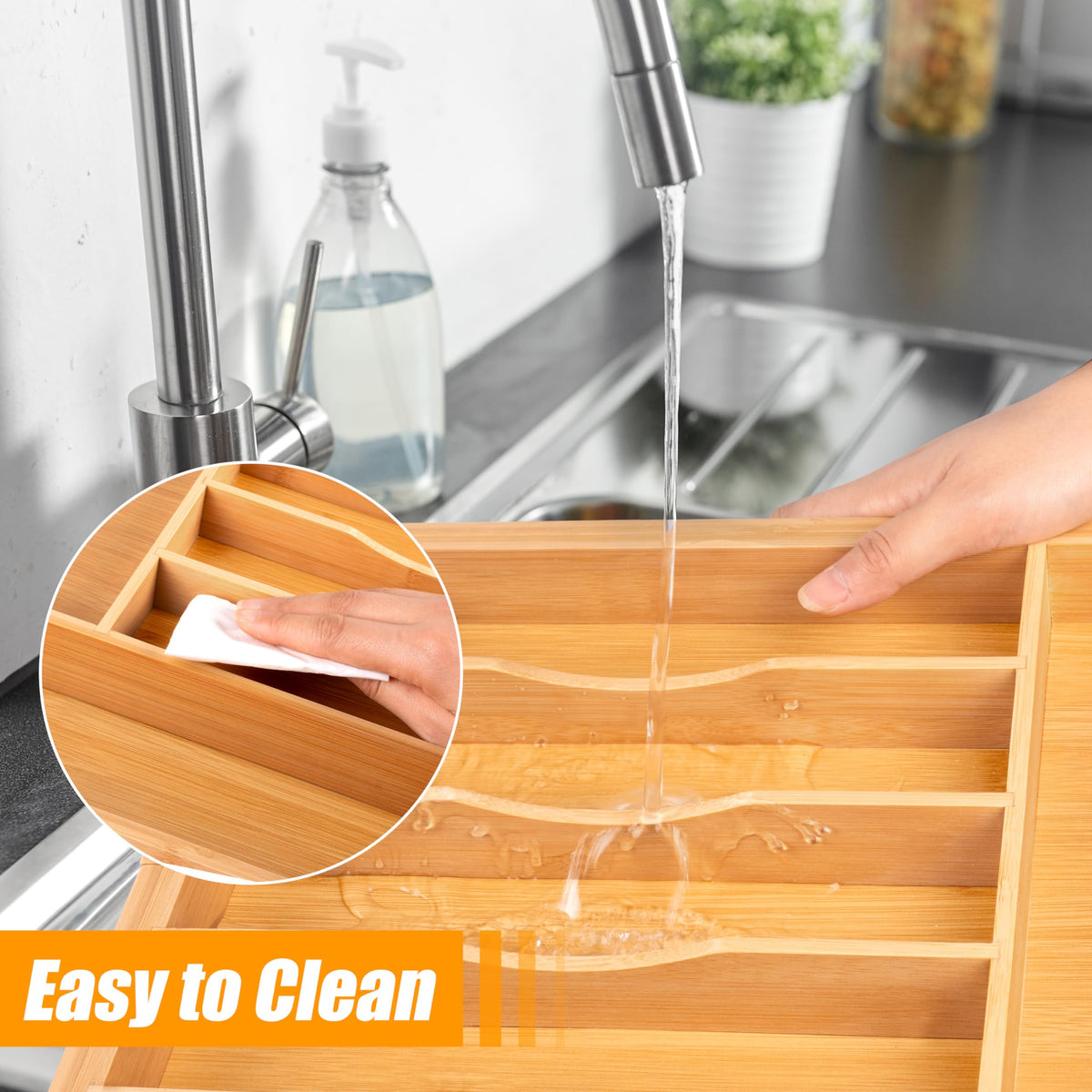 Bellsal expanded size in a wider drawer to store more utensils.