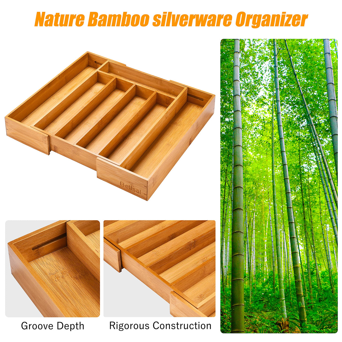 Bellsal bamboo storage tray doubles as bedroom storage for socks or jewelry