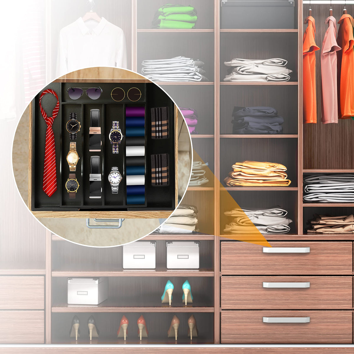 Bellsal organizer in bedroom use for socks and accessories.