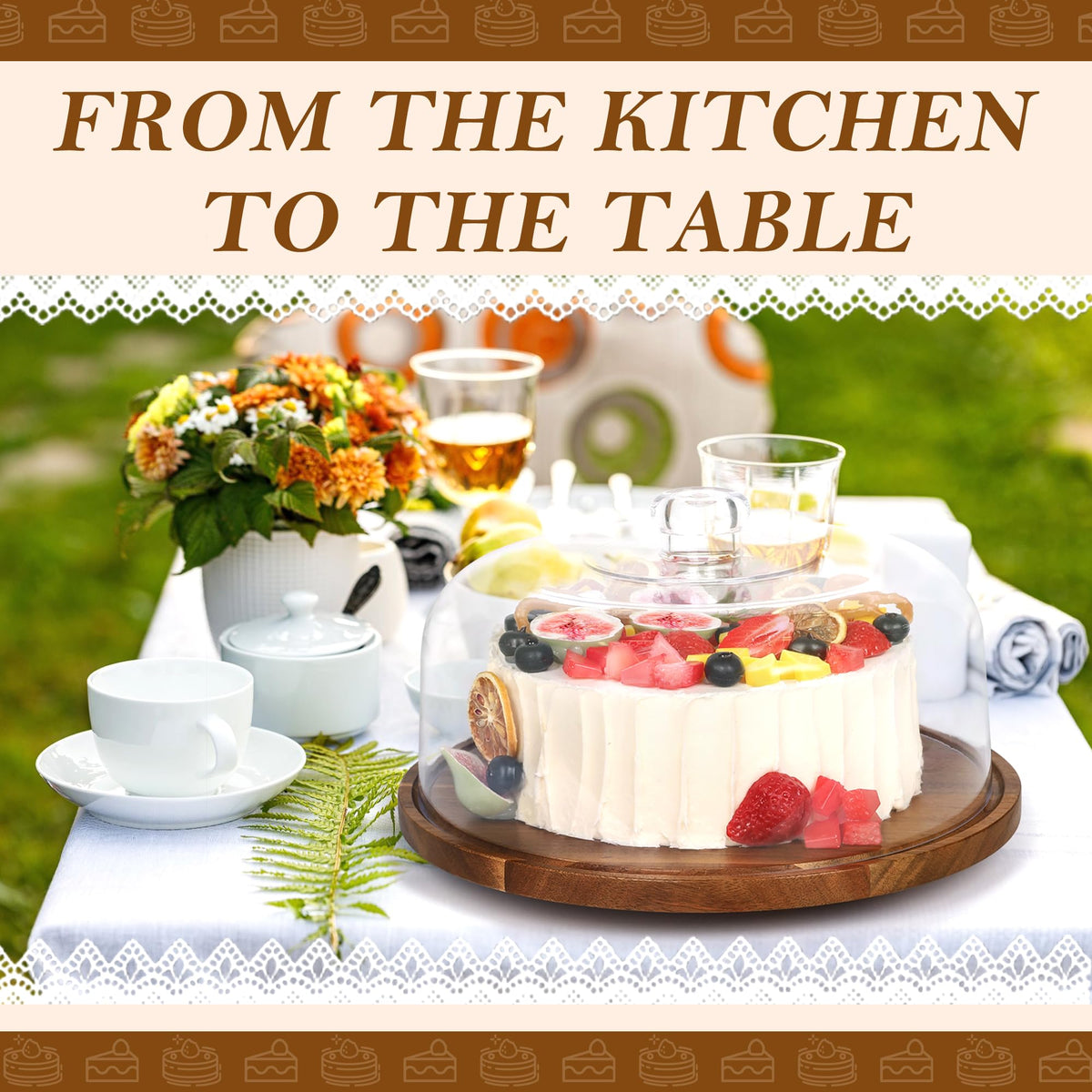 Bellsal dessert serving tray with lid for party-ready displays
