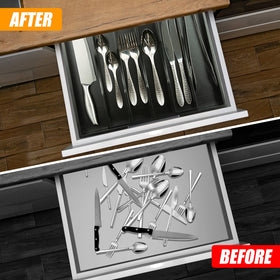 Bellsal five-to-seven compartment layout for organized utensils.