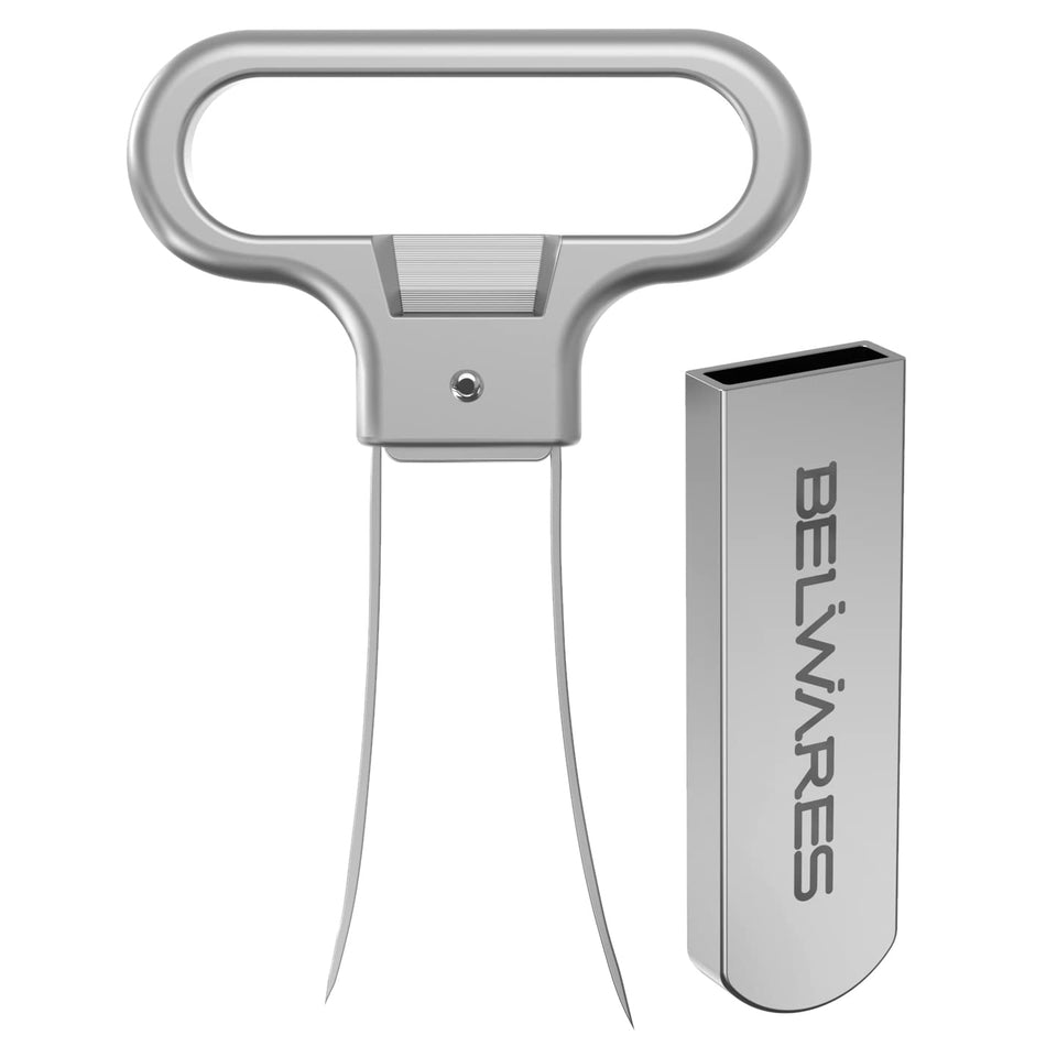 Belwares Ah-So wine opener in stainless steel for effortless cork removal.