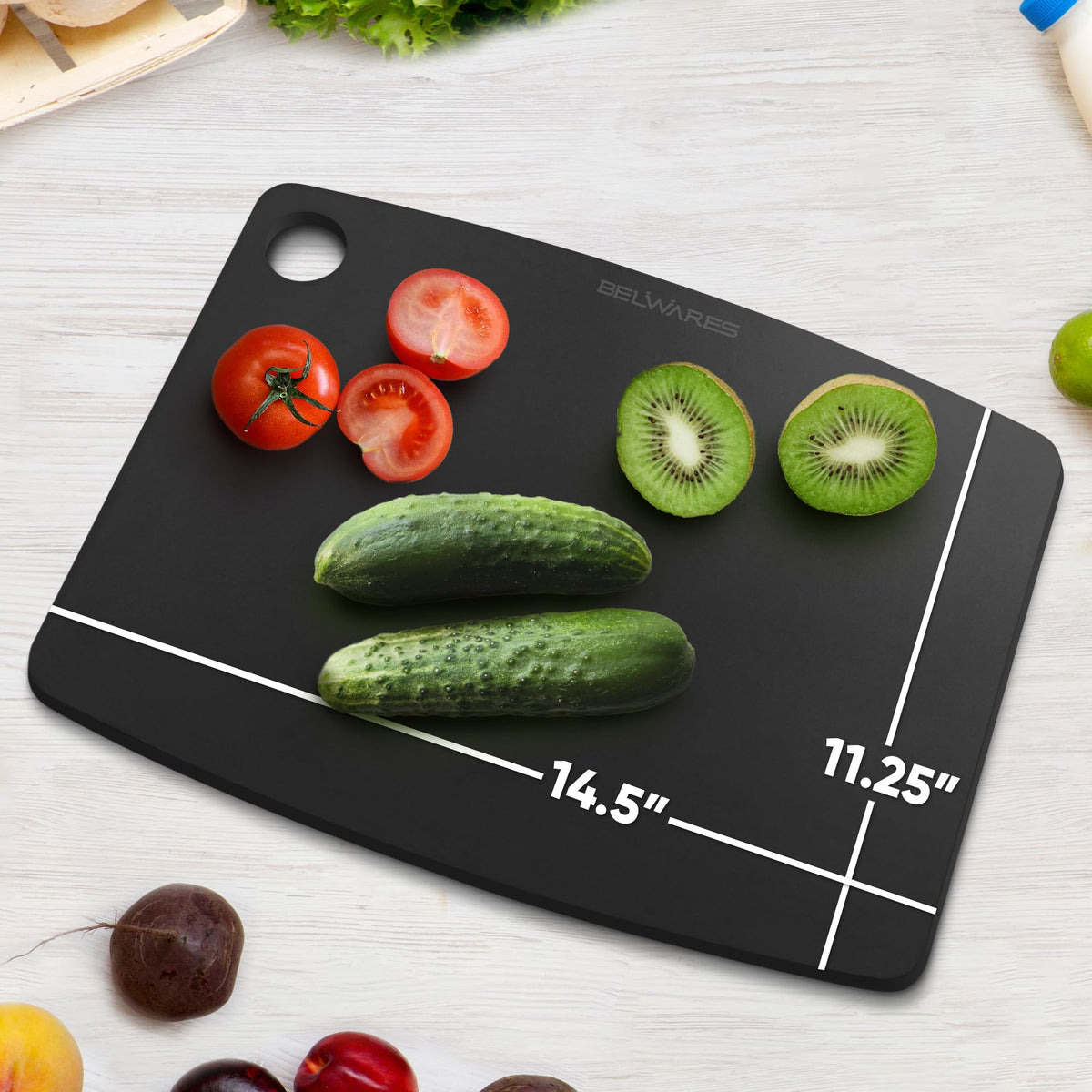 Belwares large cutting board ideal for meal prep with ample work surface.