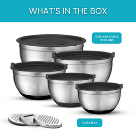 Belwares bowls feature interior measurement markings for precise ingredient sizing.