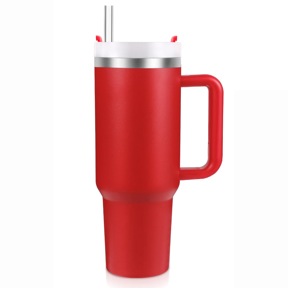 BELYQLY 40oz stainless steel tumbler with lid and straw for on-the-go hydration.